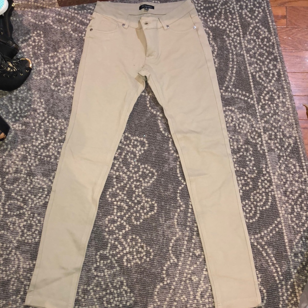 Tan stretch pants